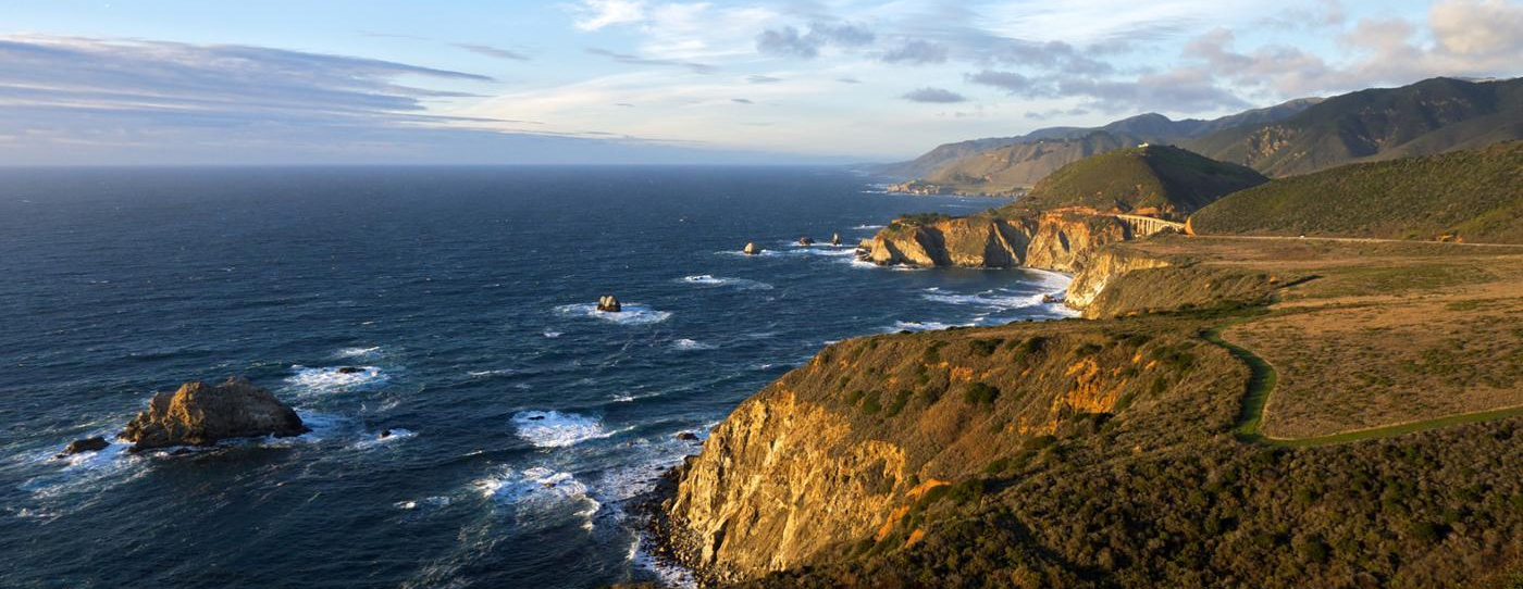 A view of the ocean from above.